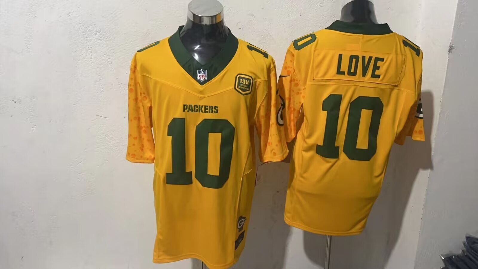 Men Green Bay Packers #10 Love yellow limited 2024 Nike NFL jersey
